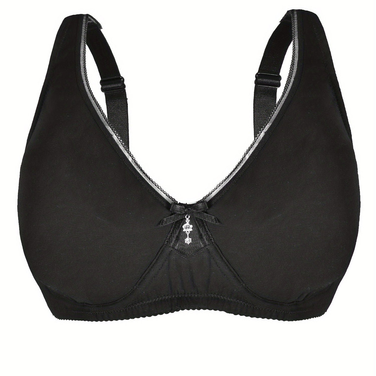  Women's Rhinestone Bow Front Underwire Full Cover Bra