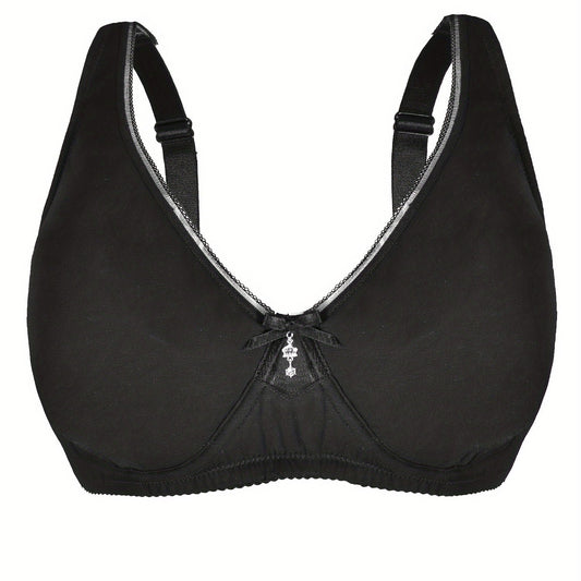  Women's Rhinestone Bow Front Underwire Full Cover Bra