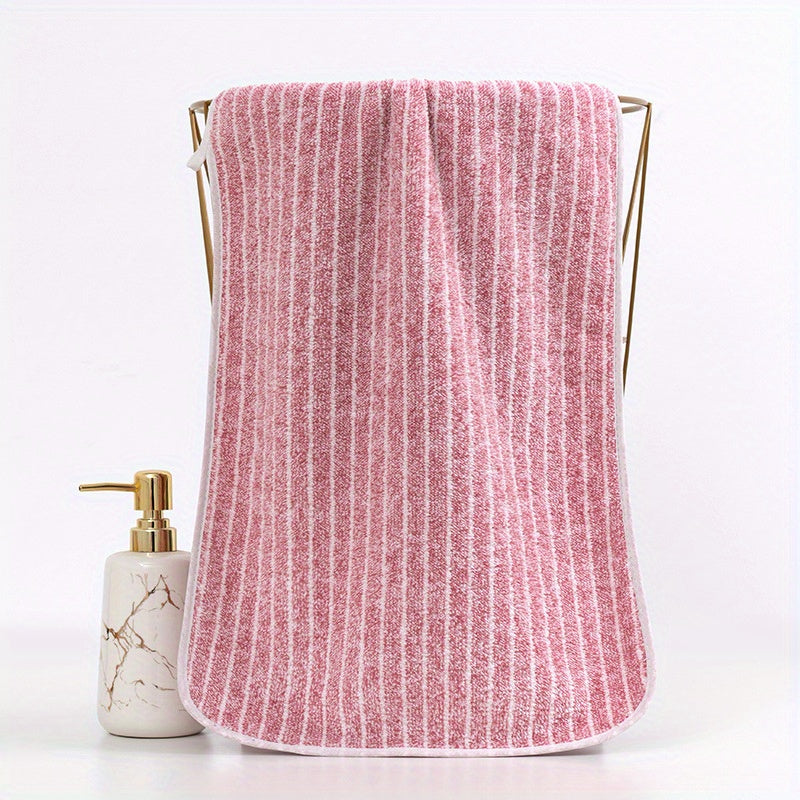 1pc Striped Pattern Hand Towel Coral Fleece Soft Absorbent Towel