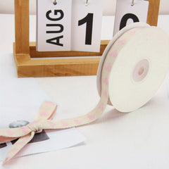 9m Embroidery Peach Heart Webbing Flower Gift Wrapping Cake Baking Packaging