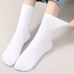 10 Pairs Solid Socks Comfy & Breathable Women's Stockings