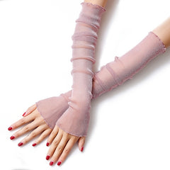 Women's Lace Long Gloves UV Protection Cooling or Warmer Arm Sleeves