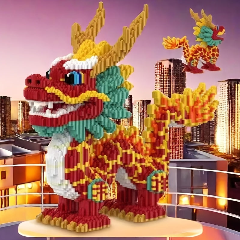 Chinese Dragon 3D Building Set Poly Model Decoration Holiday Seasonal Display