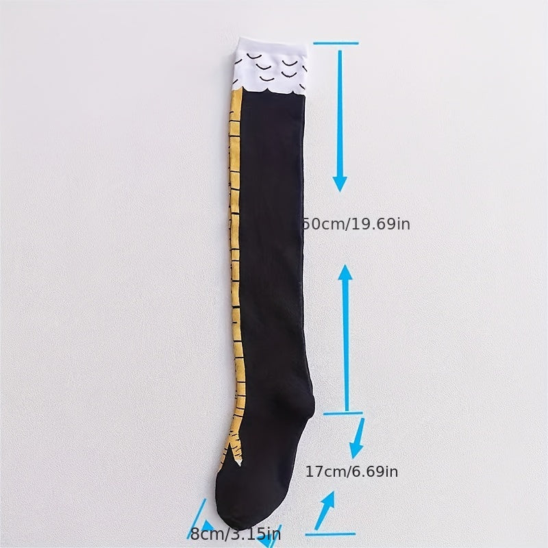 Chicken Feet Pattern Over The Knee Socks Women's Stockings