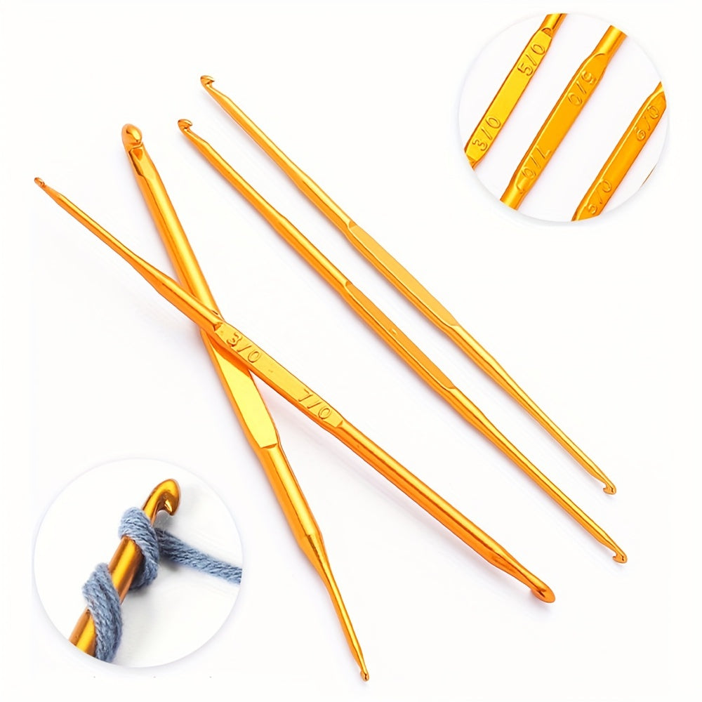 10pcs Aluminum Alloy Craft Crochet Hook Kit For Beginners