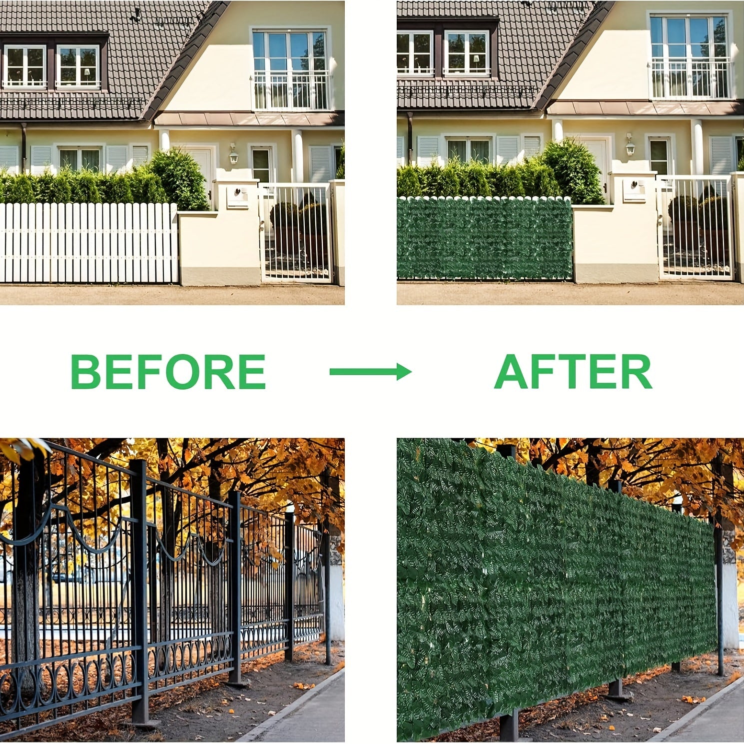 2pcs Artificial Ivy Privacy Fence Wall Screen Faux Ivy Vine Leaf Decoration