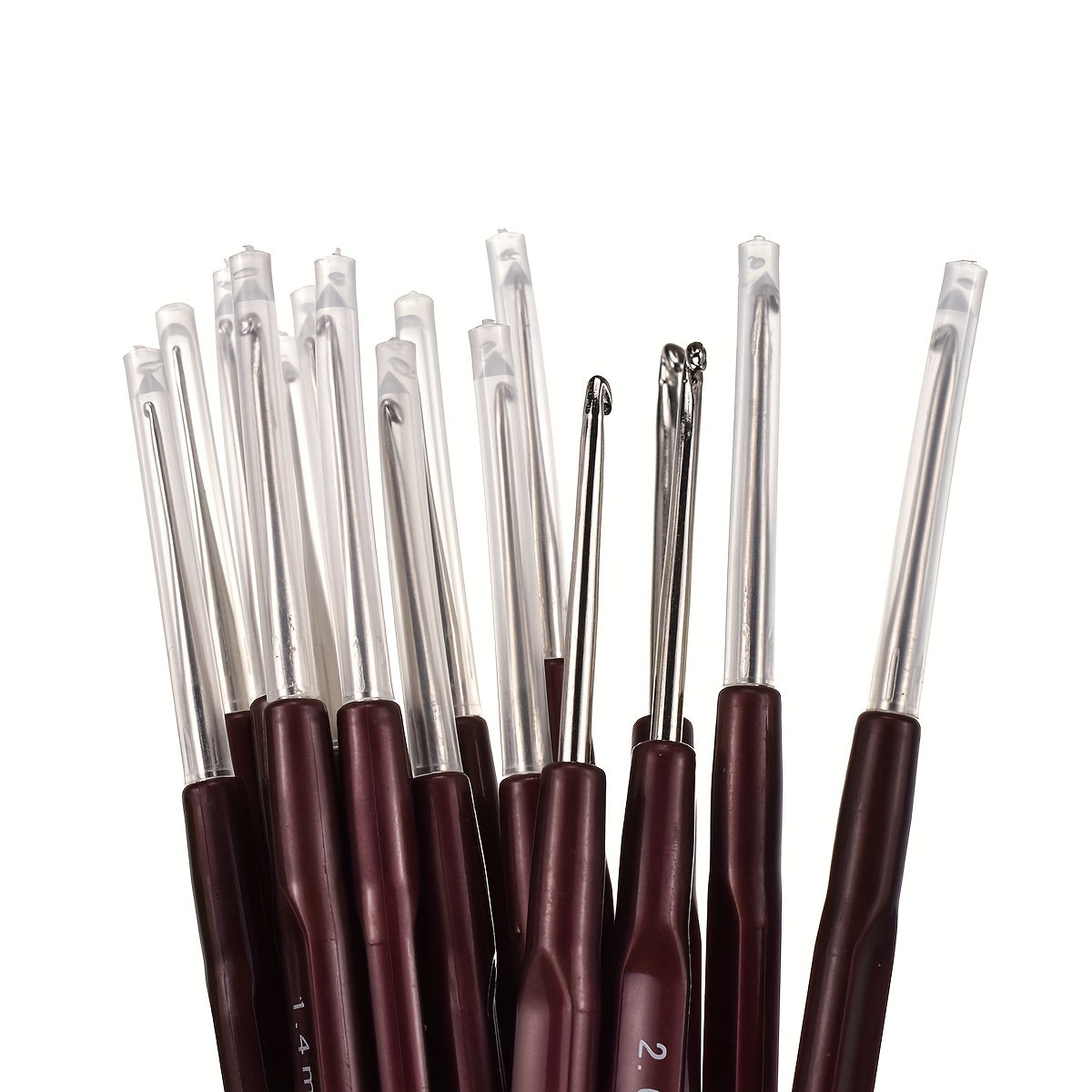 16pcs Ergonomic Crochet Hooks Set 0.5mm-2.5mm Knitting Needles Set