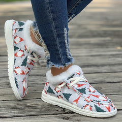 Women's Christmas Snow Boots With Dwarfs & Snowflakes Patterns