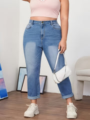 Women's Plus High Rise Straight Leg Jeans
