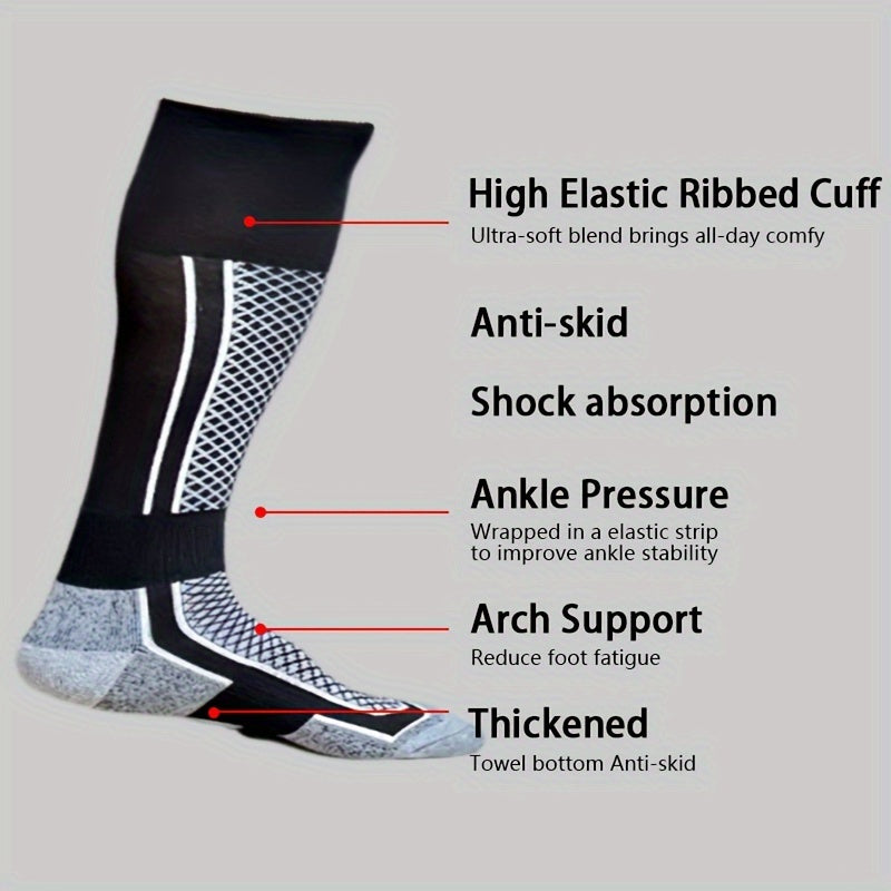 Winter Warm Ski Socks Thermal Cotton Blend for Teenagers Thicken Heated Crew