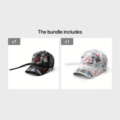 Cartoon Graffiti Hipster Peaked Hat Street Baseball Cap Adjustable
