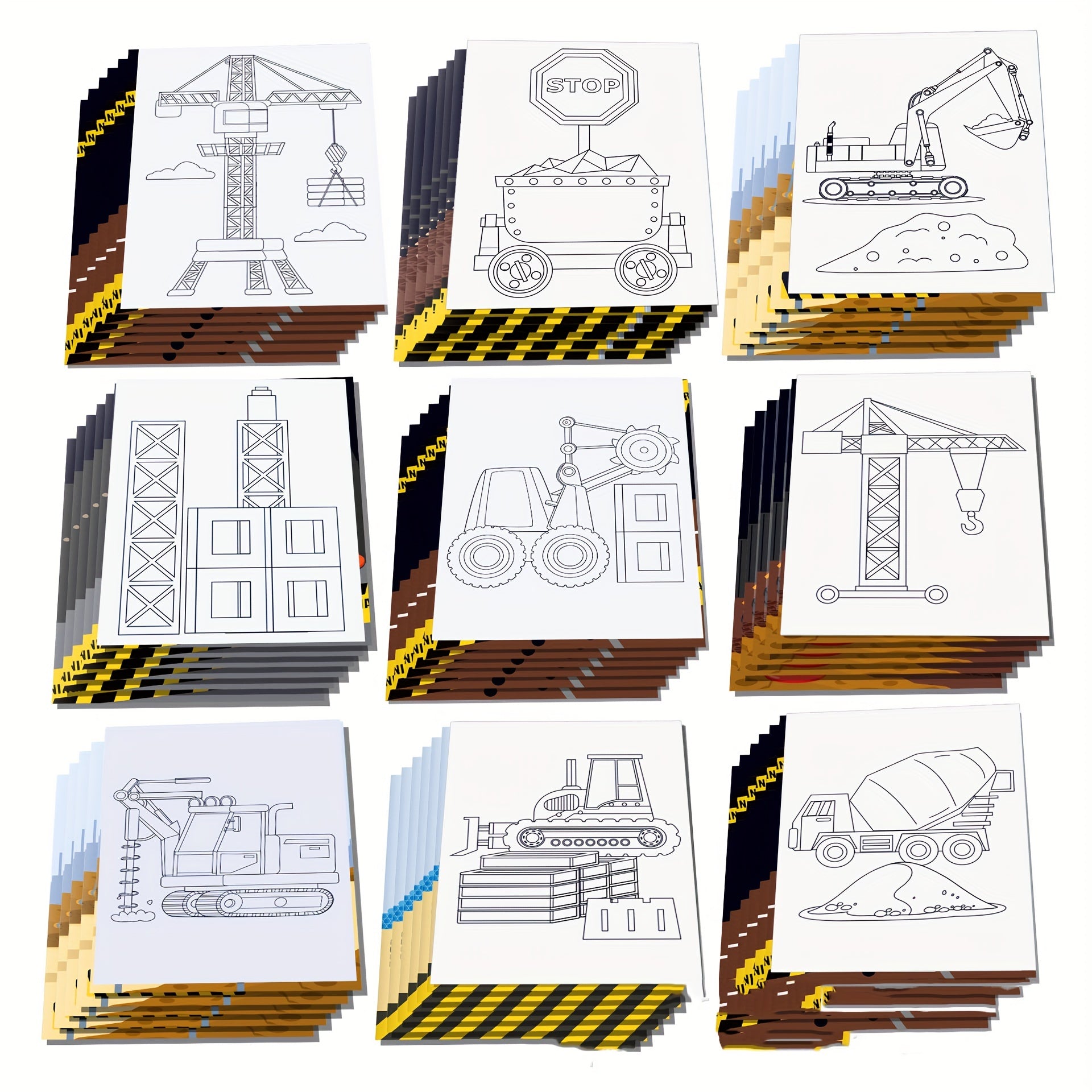Construction Theme Coloring Books for Kids - 18 Pack