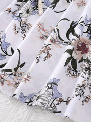 Girls' Floral Skirt & Tank Top Patchwork Dress