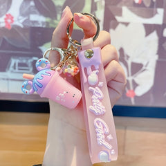 Candy Ice Cream Cup Keychain Cartoon Keyring Car Pendant