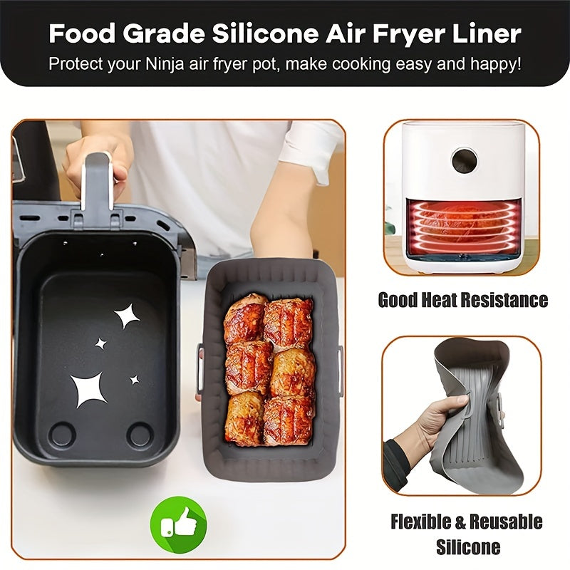 Rectangular Silicone Air Fryer Liner 21x14 Non Stick Dual Zone Baking Tray