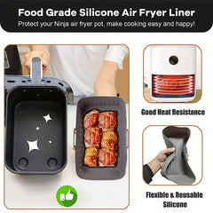 Rectangular Silicone Air Fryer Liner 21x14 Non Stick Dual Zone Baking Tray