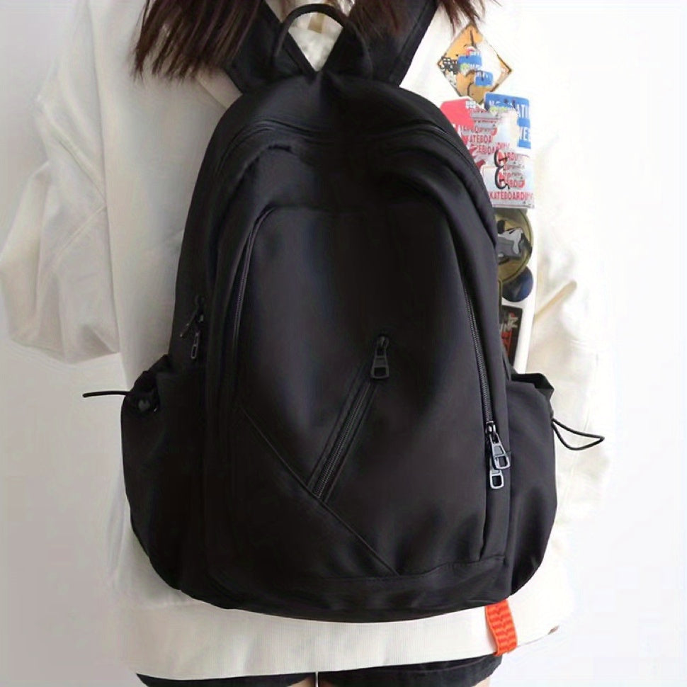 Large Capacity Minimalist Backpack Solid Storage Rucksack