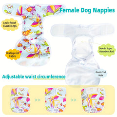 Washable Reusable Dog Diapers Medium Bright For Female Dog Princess