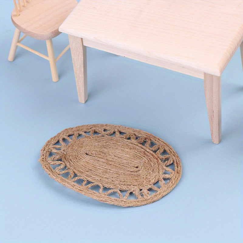 Mini Dollhouse Hemp Rope Carpet - Enhance Dollhouse Floors