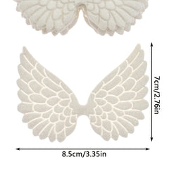 10pcs Angel Wings Patches Stamping Fabric Embossed PVC Glitter Applique DIY