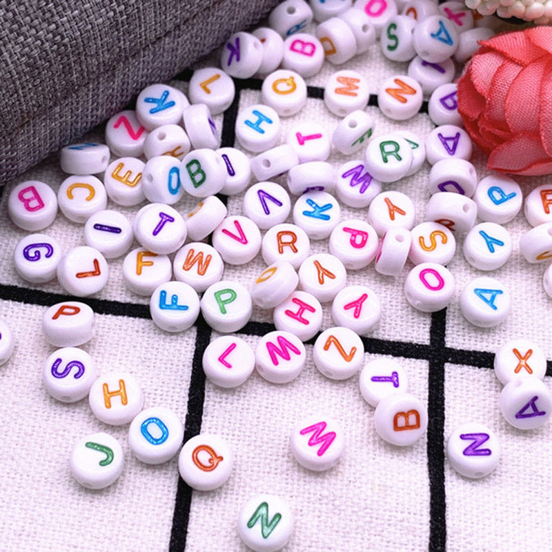 100pcs Alphabet Acrylic Beads for Jewelry Making & Crafting