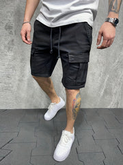 Men's Loose Fit Cotton Cargo Shorts with Pockets