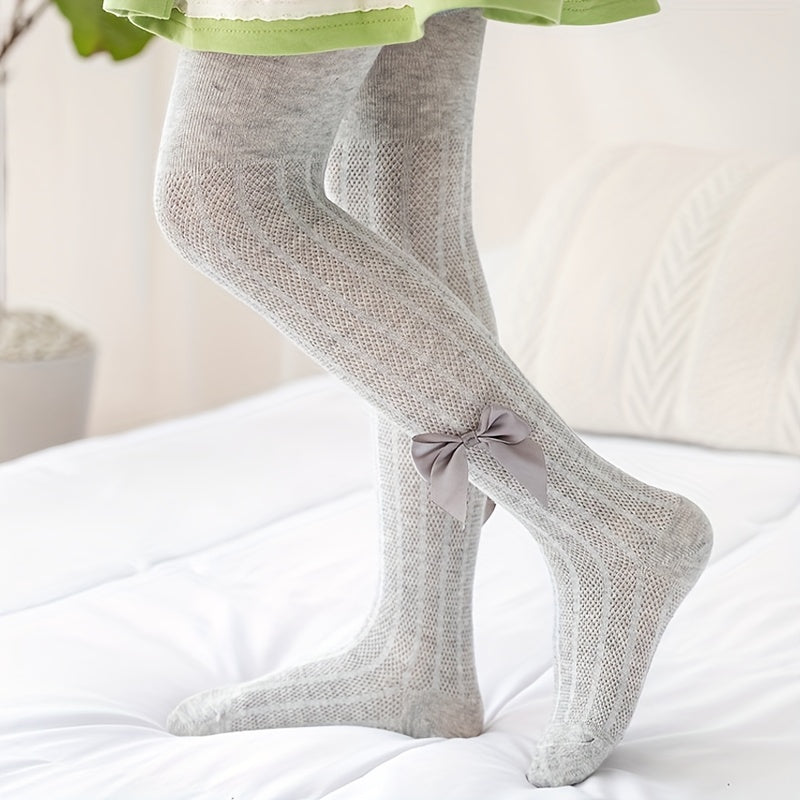 Baby Girls Bow Pantyhose Mesh Thin Tights Spring Summer