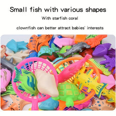 Kids Fishing Toy Set Inflatable Pool Magnetic Puzzle Cat Fishing