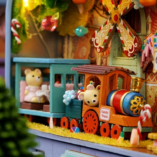 DIY Cabin Box Theater Wooden House Scene Model