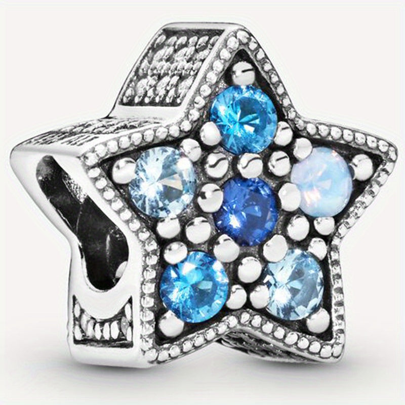 Rhinestone Decor Silver Space Astronaut Bead for DIY Jewelry