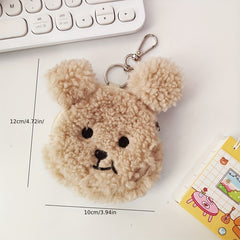 Mini Cartoon Plush Bear Coin Purse Key Bag - Small Storage Bag For Girls
