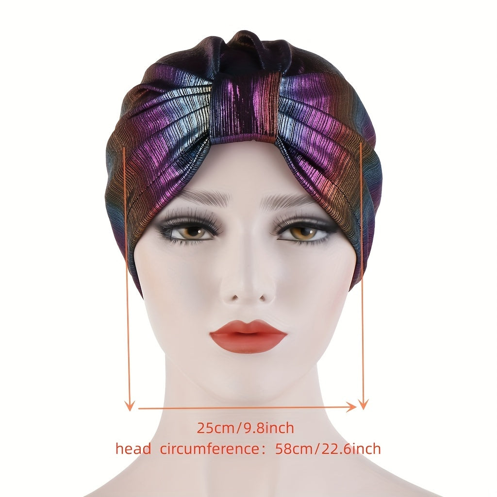 Elegant Laser Hot Stamping Turban Cap for Women