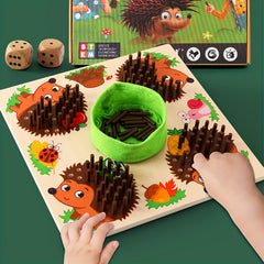 Wooden Sensory Hedgehog Stick Toy Training Hand Eye Coordination