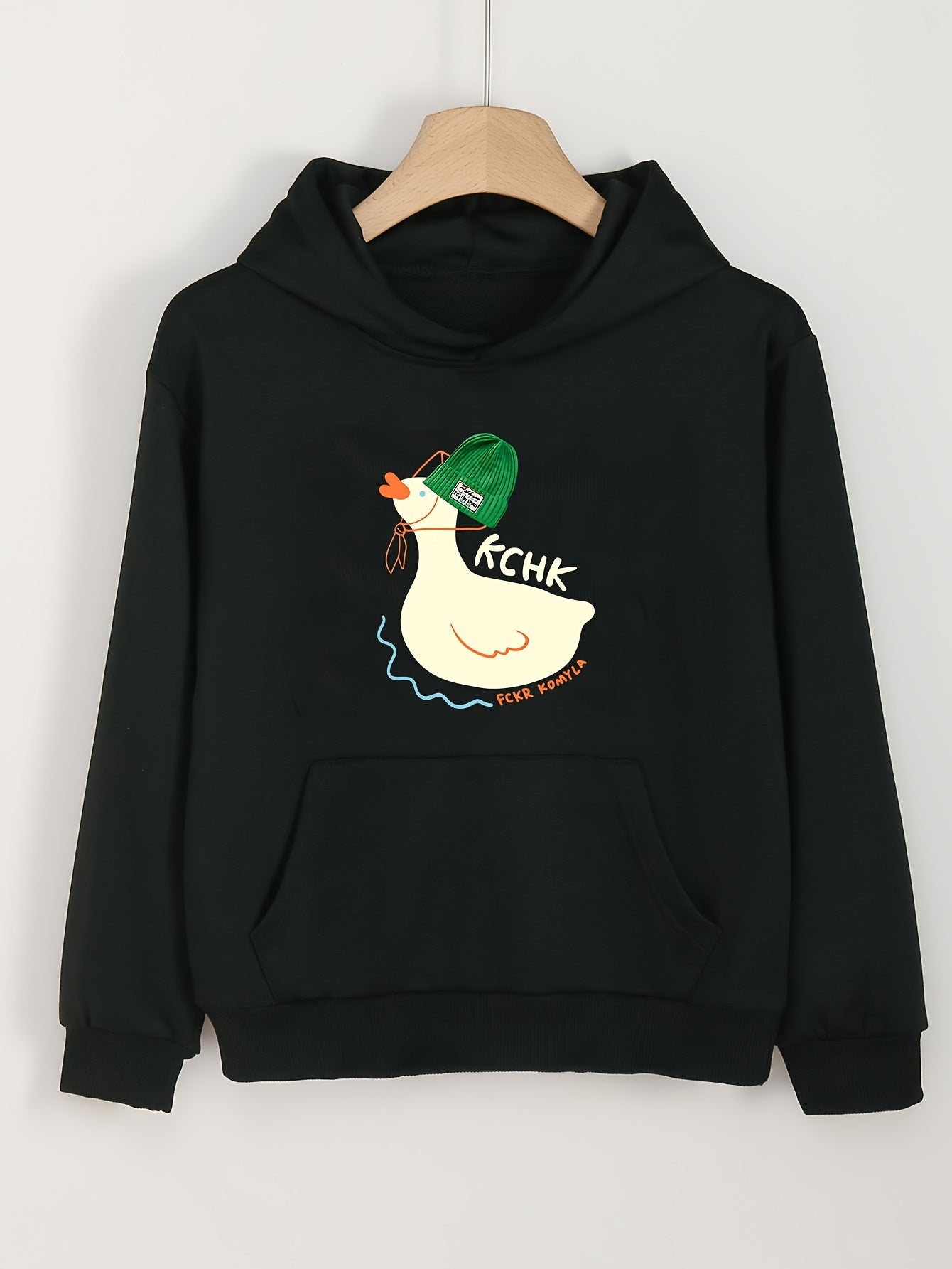 Girls Cartoon Duck Hoodie Long Sleeve Sweatshirt