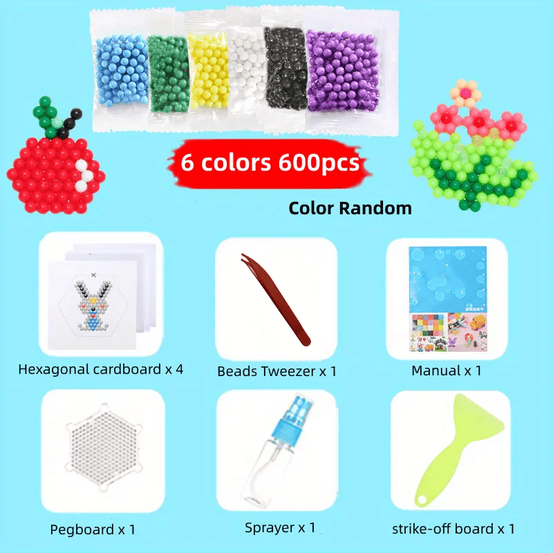 Water Sticky Beads DIY Kit 4 5mm with Storage Box and Tools