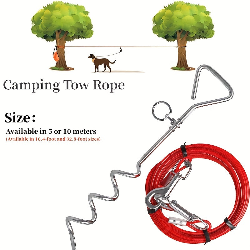 1pc Outdoor Pet Leash Emergency Double Buckle Wire Rope 39 88 Cm