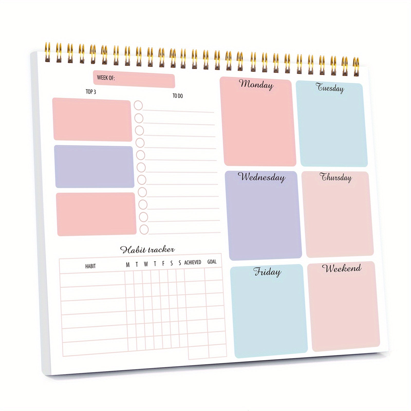 Trees Weekly Planner Spiral Notepad To Do List Habit Tracker 52