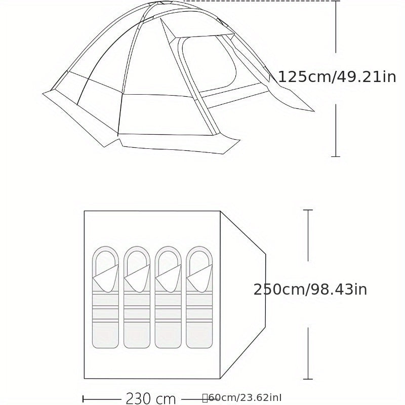 4 Person Waterproof Camping Tent Double Layer Tent