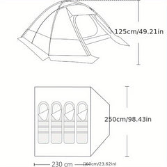 4 Person Waterproof Camping Tent Double Layer Tent