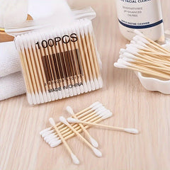 200 400pcs Cotton Swabs Ear Cleaning Disposable Makeup Double-headed Round Head