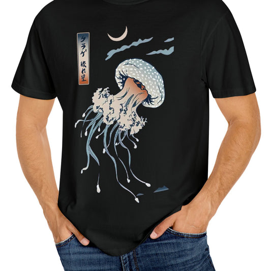 Jellyfish Pattern Print Men's T-shirt Graphic Tee Summer Clothing
