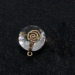 Natural Stone Faceted Crystal Pendant 14mm Round DIY Jewelry