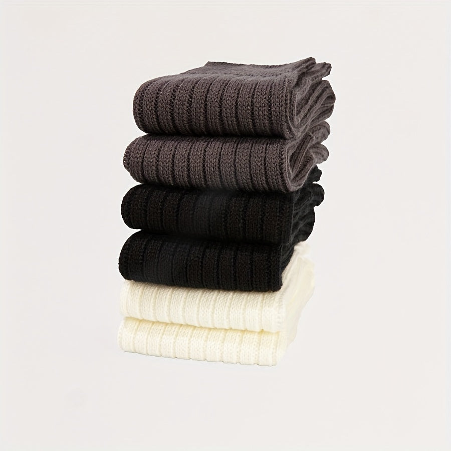 Ribbed Leg Warmers Soft & Comfy All match Socks Women's Stockings