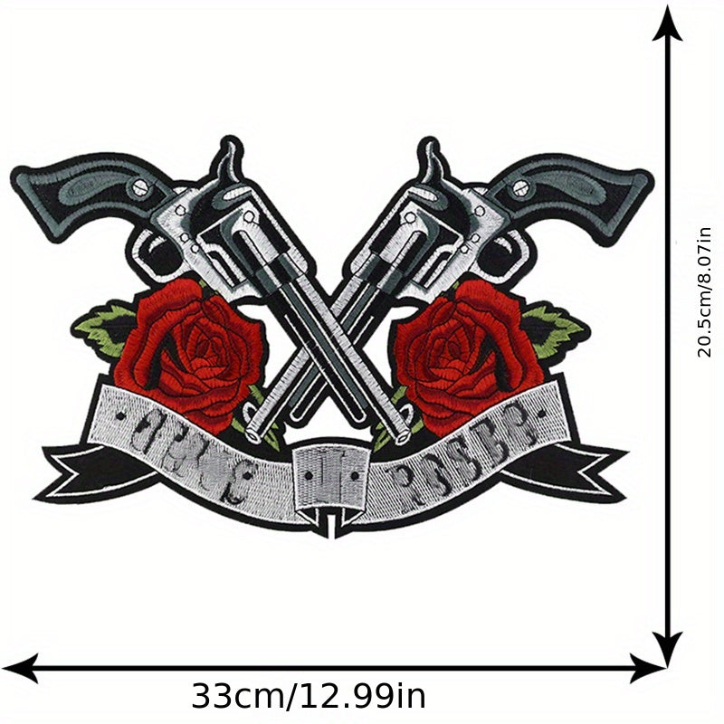 Eagle Cross Flower Embroidered Patch Sticker for Bag Clothes Coat