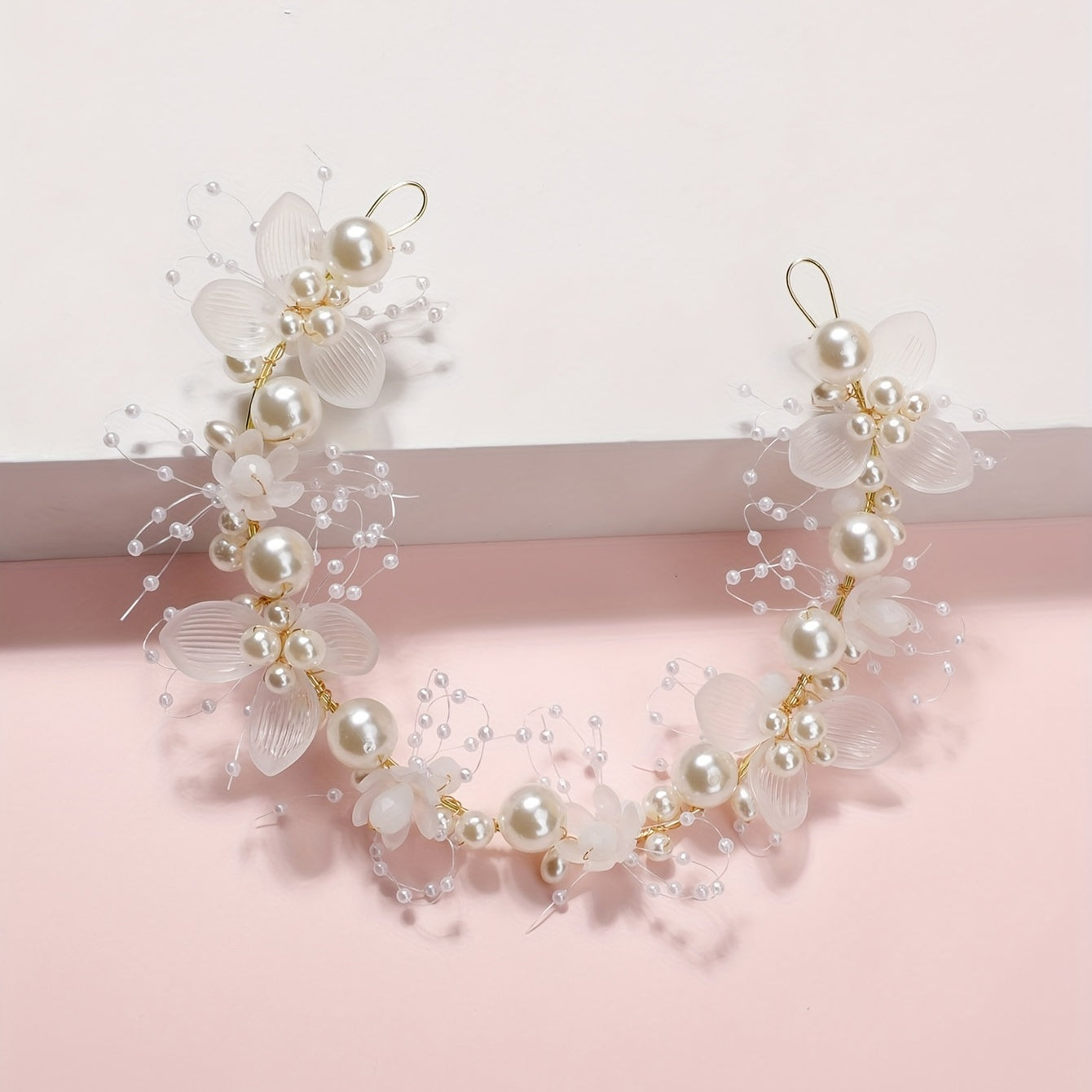 Faux Pearl Flower Headband Hair Accessory for Women