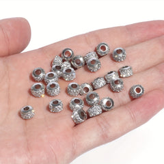 7x5mm Rhinestone Spacer Beads Pave Crystal Clay for Charms Jewelry