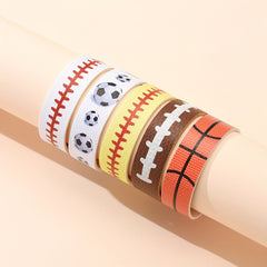 Sports Pattern Wristbands - Softball Football Basketball - 1 Pc