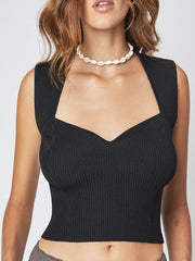Y2K Sweetheart Neck Crop Tank Top