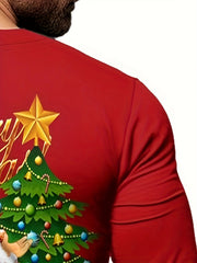 Christmas Santa Claus Print Men's Long Sleeve Tee
