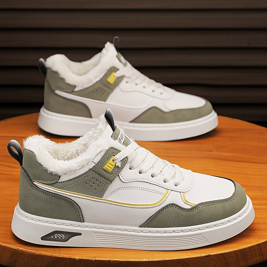Men's Winter Skate Shoes Warm Plush Lining Non Slip Lace Up Outdoor Shoes